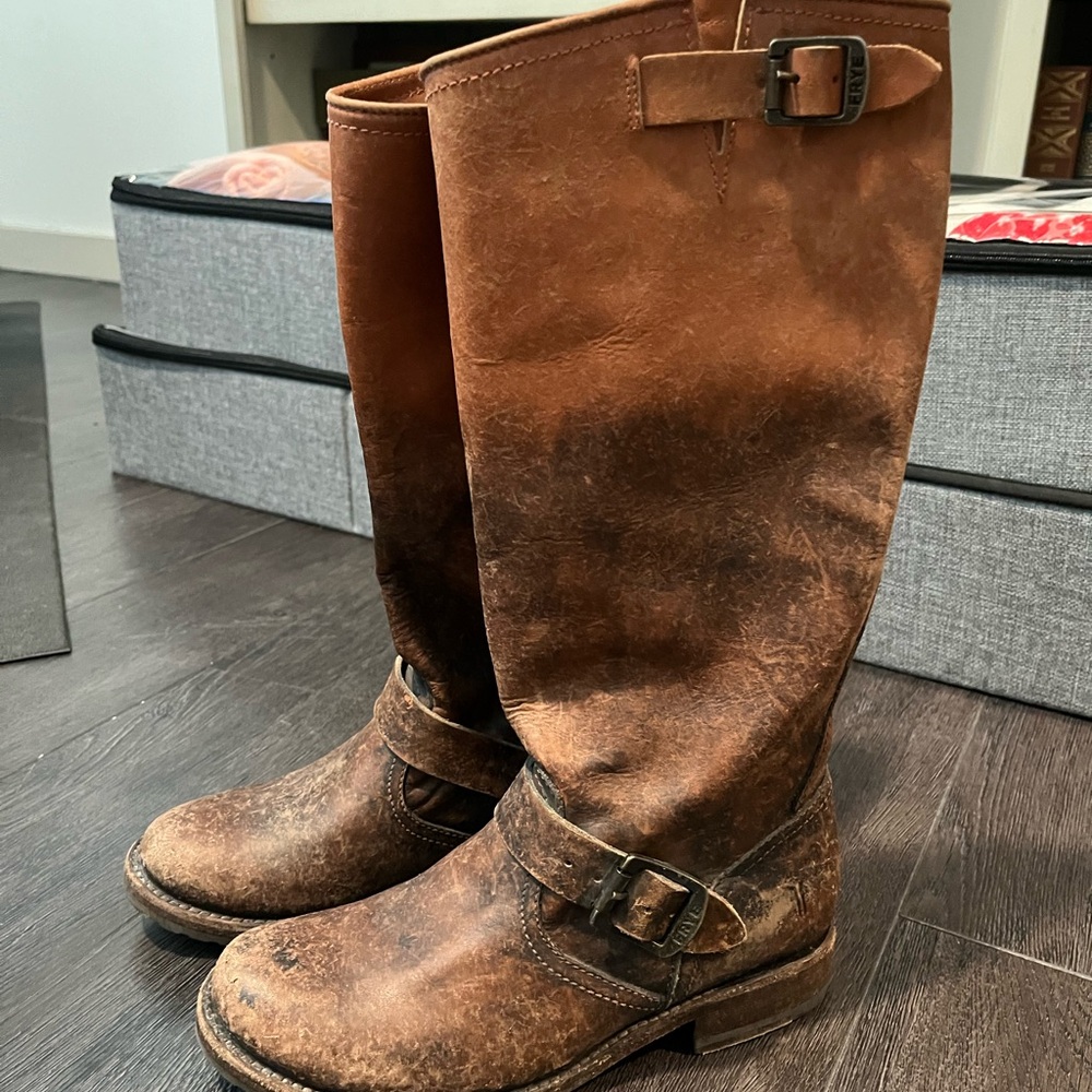 Vintage Frye Veronica crackle boots EUC